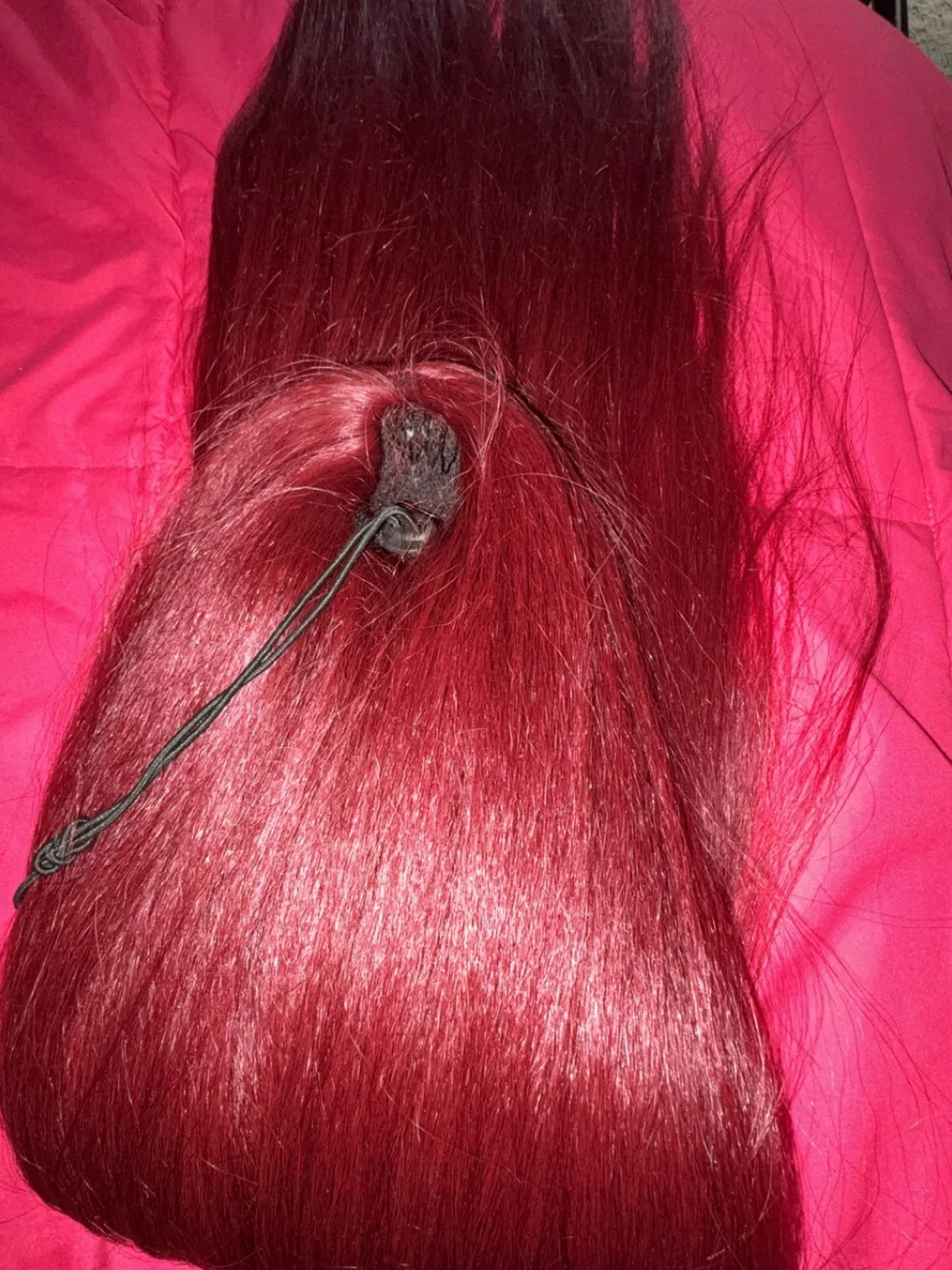 Burgundy hair extension / 30 inches